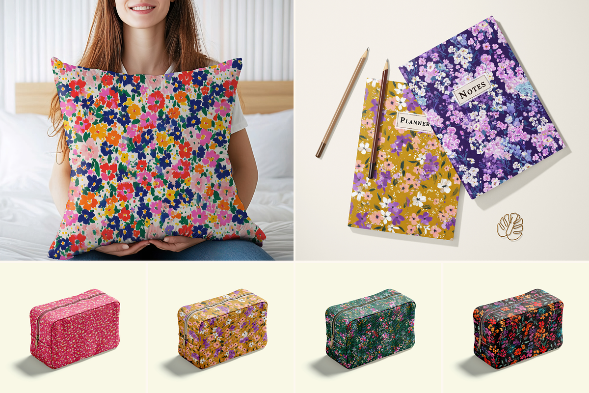 Bold Ditsy Floral Seamless Patterns, a Pattern Graphic by Ninterints (Photo 7 of 17)