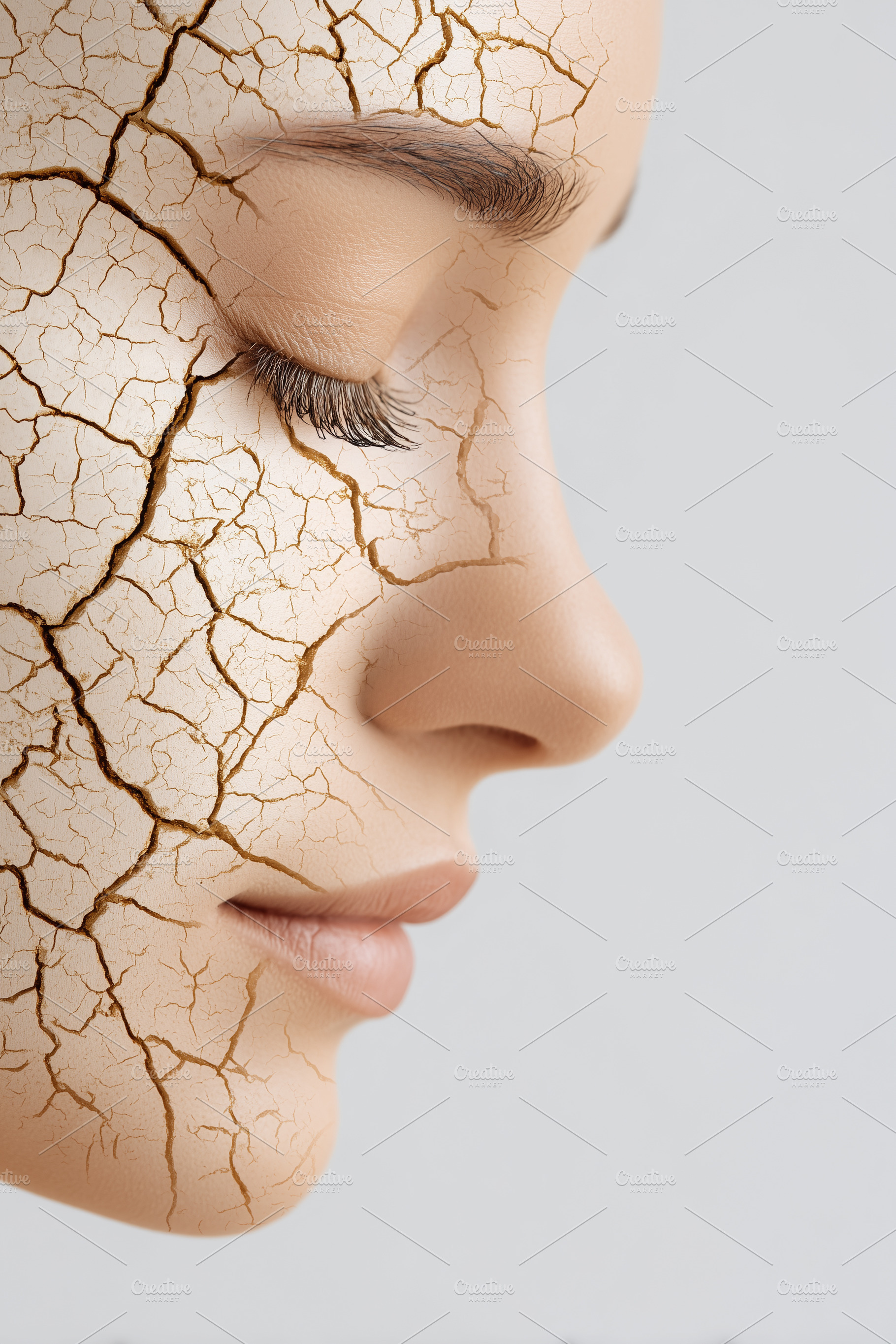 Close up profile of a woman’s face, a Beauty & Fashion Photo by MistyDay