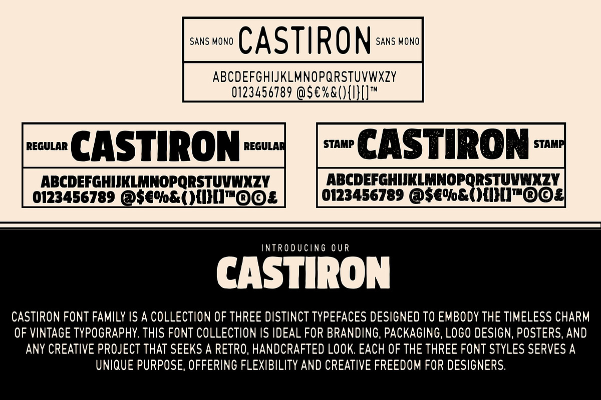 Castiron - Vintage Font, a Sans Serif Font by Arendxstudio (Photo 2 of 10)
