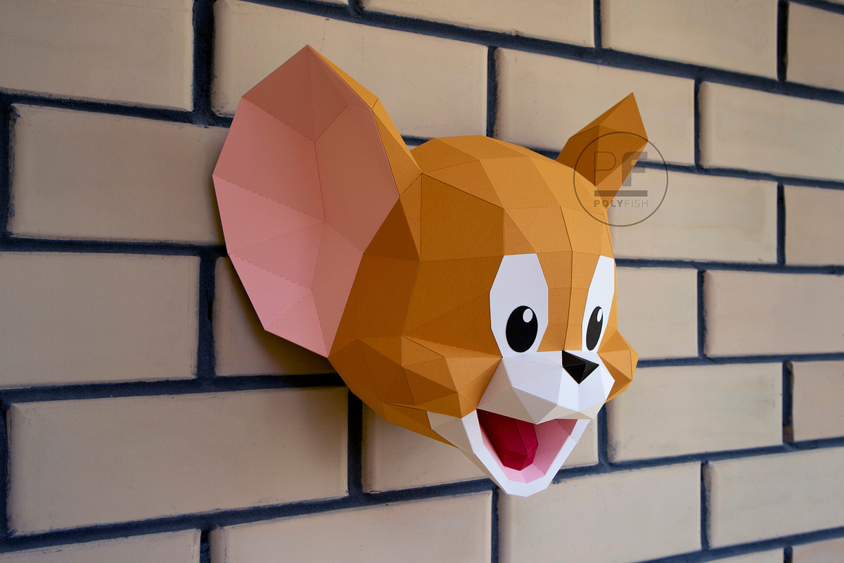 DIY Tom and Jerry 3D model template preview 3