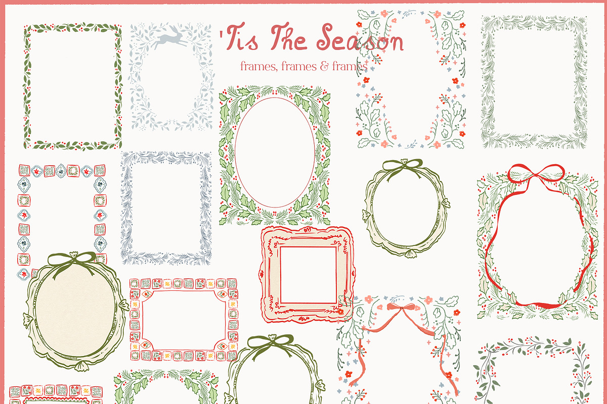 Christmas Frames Borders Templates, a Decorative Illustration by whiteheartdesign (Photo 15 of 24)