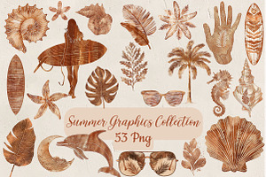 70's Summer Graphics Collection, an Illustration by DreamCafeArt