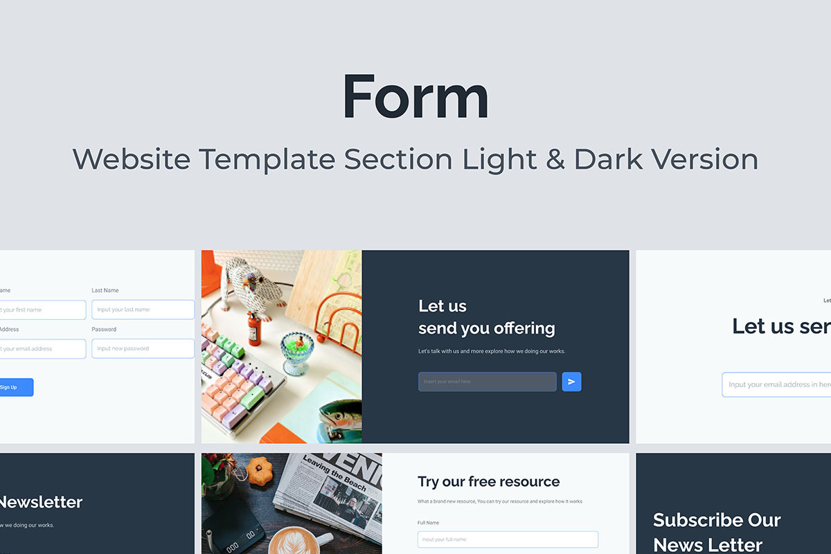 Web Input Form Section Template, a Landing Page Template by Kreativ Space