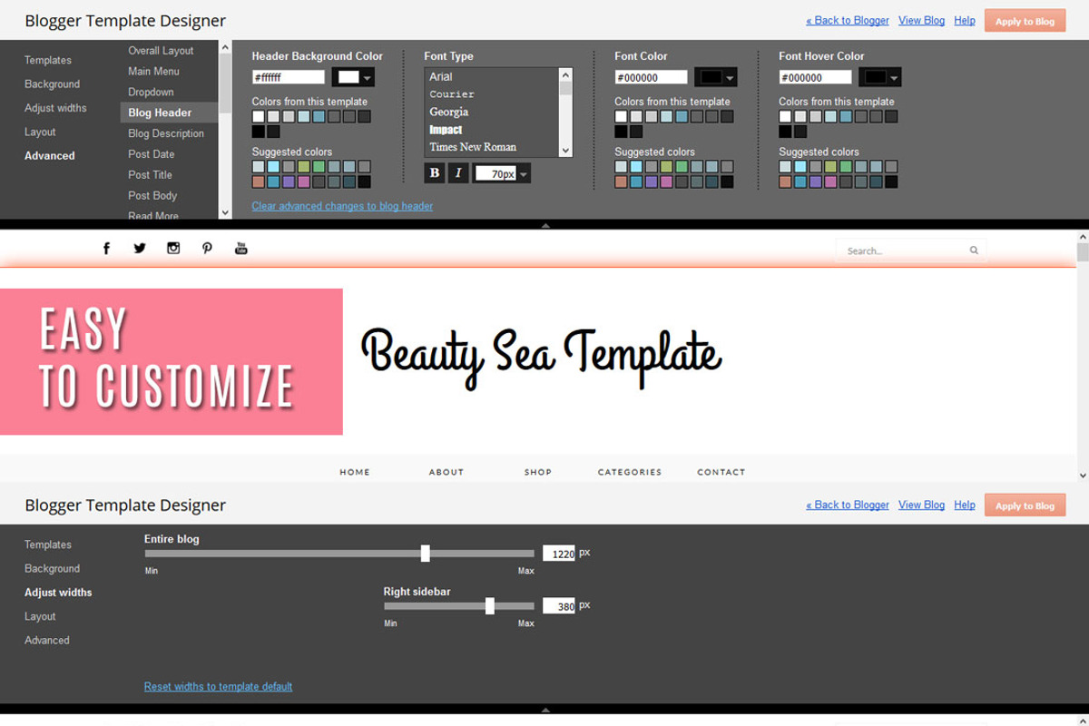 Blogger Template - BEAUTY SEA, a Websites & App Template by Vefio Themes (Photo 3 of 4)