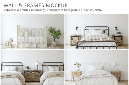 MODERN FARMHOUSE NURSERY mockups, a Poster Template by MyHomeMockups