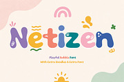Netizen – Playful Bubble Font, a Handwritten Font by cocodesign (Thumbnail 1 of 9)