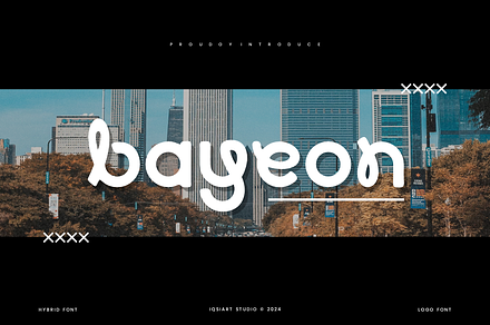 Bayeon - Hybrid Display Font, a Sans Serif Font by Iqsiart Studio