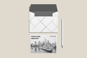 Postcard With Envelope Mockups