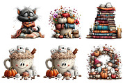 Whimsical Cozy Halloween Clipart, a Seasonal Illustration by DreamArtGraphic (Thumbnail 4 of 5)