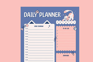 Cute Cat Weekly Daily Planner