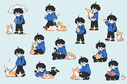 Boy and Dog Daily Activities Set, a Person Illustration by Artpon Illustration (Thumbnail 2 of 3)