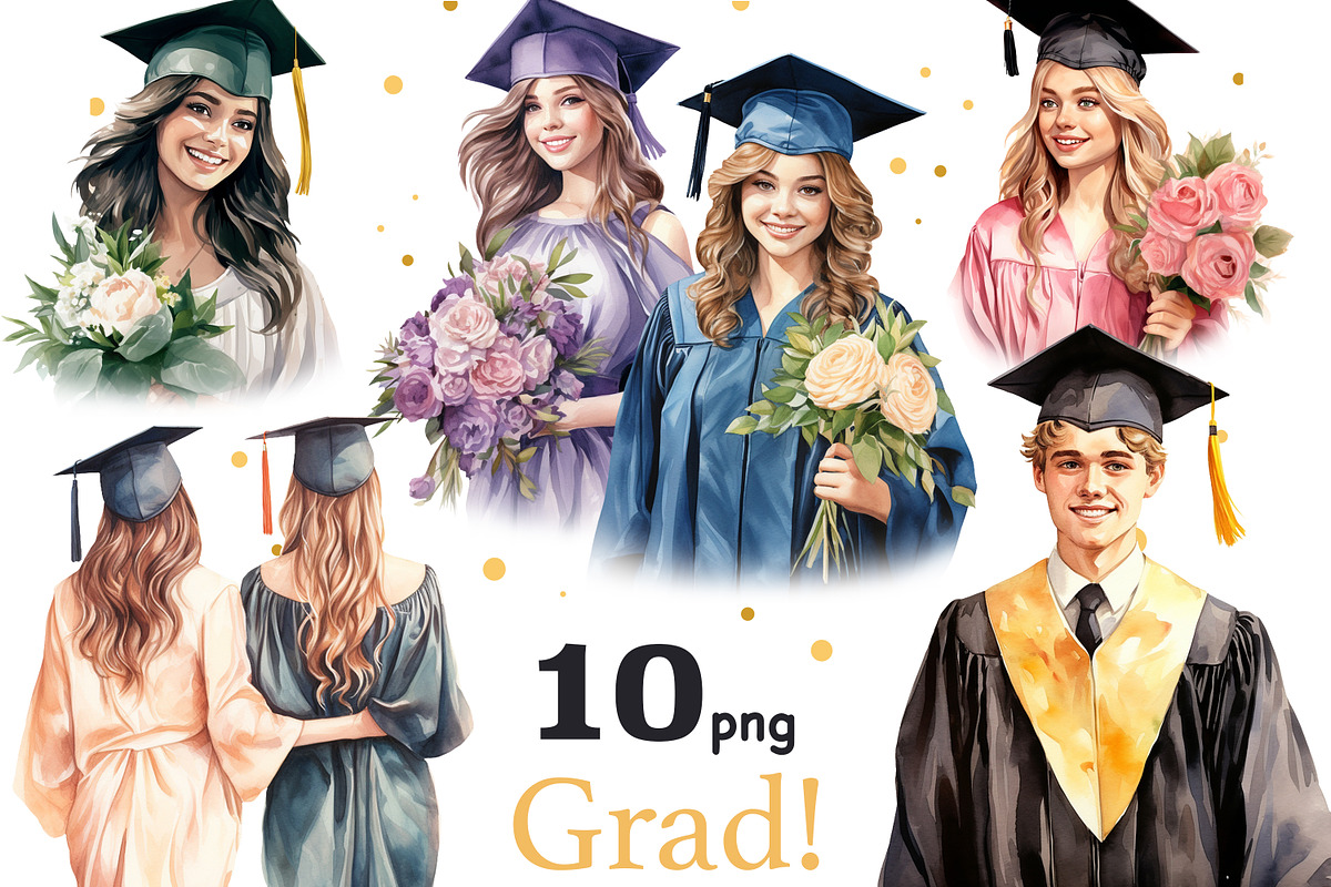 Graduation Clip Art | College Senior, an Education Illustration by GlamArtZhanna (Photo 1 of 4)