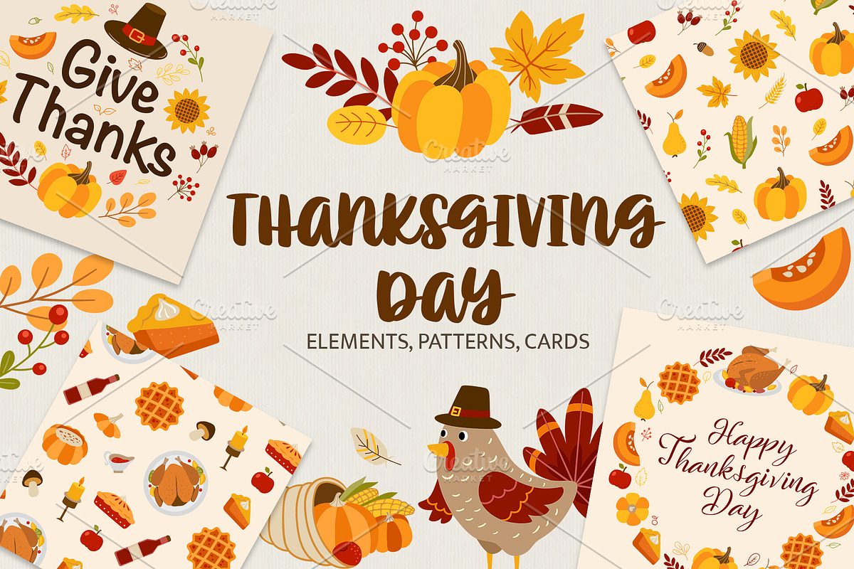 Thanksgiving Day Design Kit, a Seasonal Illustration by Artspace (Photo 1 of 8)