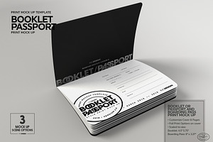 Booklet Passport Print MockUp