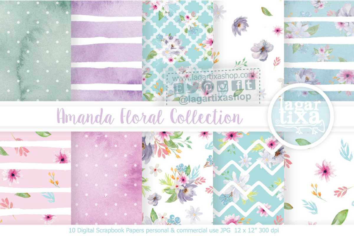 Floral Watercolor Design - Amanda, an Illustration by Lagartixa Shop (Photo 3 of 3)