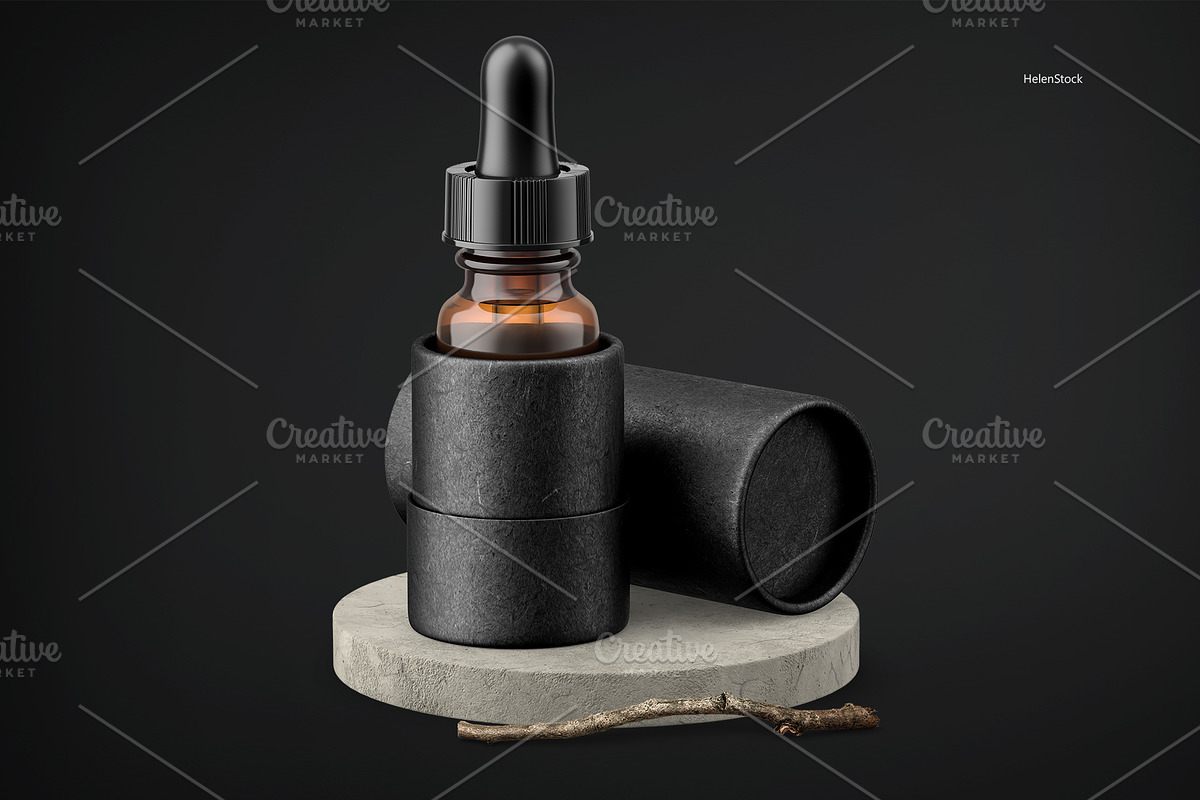 Dropper Bottle 10ml with Tube Mockup, a Cups & Container Mockup by HelenStock (Photo 6 of 9)