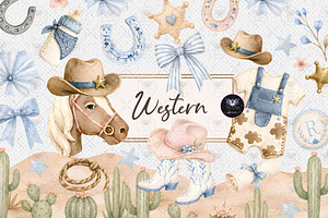 Western Baby Shower Clipart, a Person Illustration by BigCakeBee