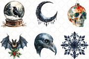 Gothic Christmas Clipart, an Illustration by Black Bird Studio (Thumbnail 2 of 6)