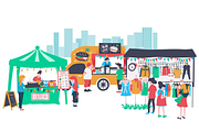 Colorful Doodle Weekend Market Set, a Food Illustration by Wanwiss (Thumbnail 1 of 5)