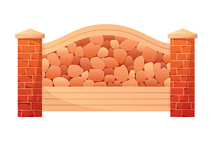 Cartoon stone fence design. Stacked, a Texture Illustration by the8monkey