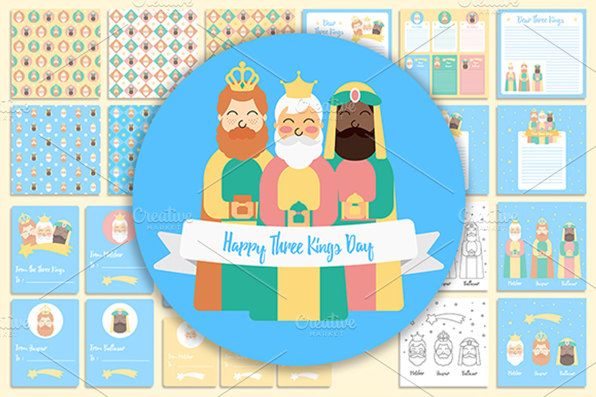 Three Kings Designs Christmas Set, an Illustration by Stockaholic (Photo 1 of 8)