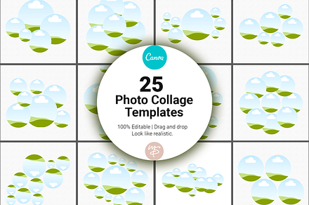 25 Canva Photo Collage Frame Templat, a Wireframe Template by Waliullah Solutions