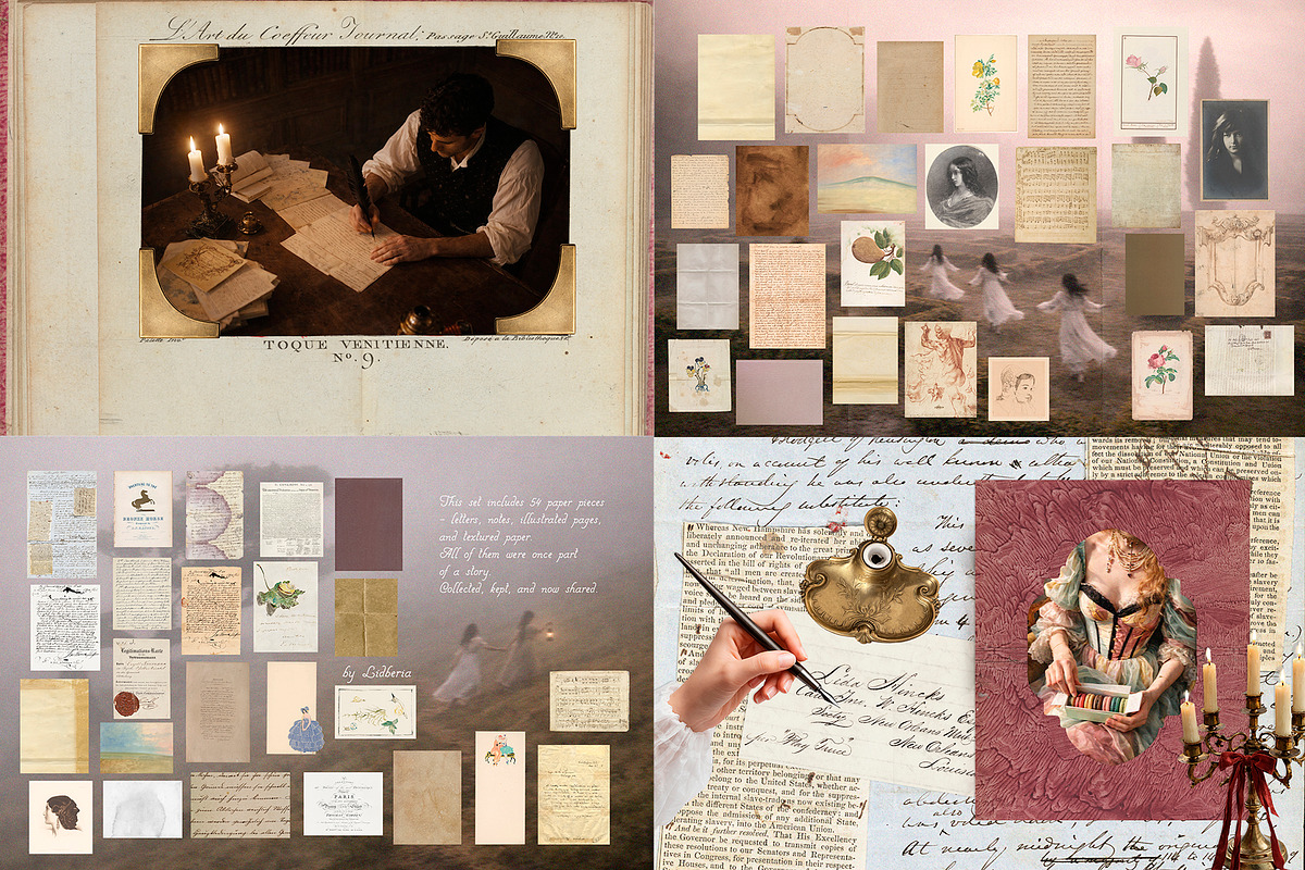 4 in 1: Vintage Collage Bundle, an Object Graphic by Lidberia (Photo 2 of 12)
