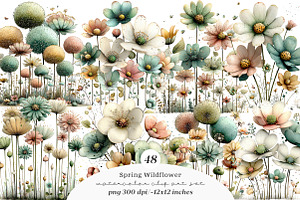 Spring wildflower clipart, an Illustration by SinaCreation