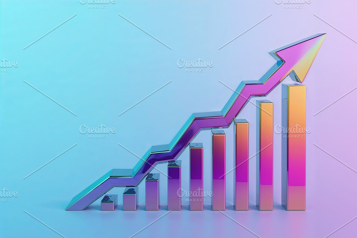 Displaying ascending bar chart, an Illustration by wavebreak