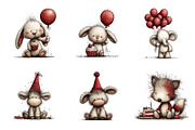 Quirky birthday party animals Png, an Illustration by SinaCreation (Thumbnail 4 of 11)