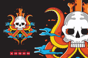 Skull Octopus Vector Illustration