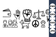 Social Justice Icon Svg Pack, an Illustration by designvectx (Thumbnail 1 of 3)