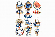 Watercolor Beach Clipart, an Illustration by Libby Wishes (Thumbnail 6 of 9)