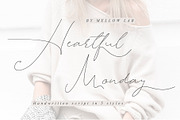Heartful Monday, a Script Font by Creamy Script (Thumbnail 1 of 9)