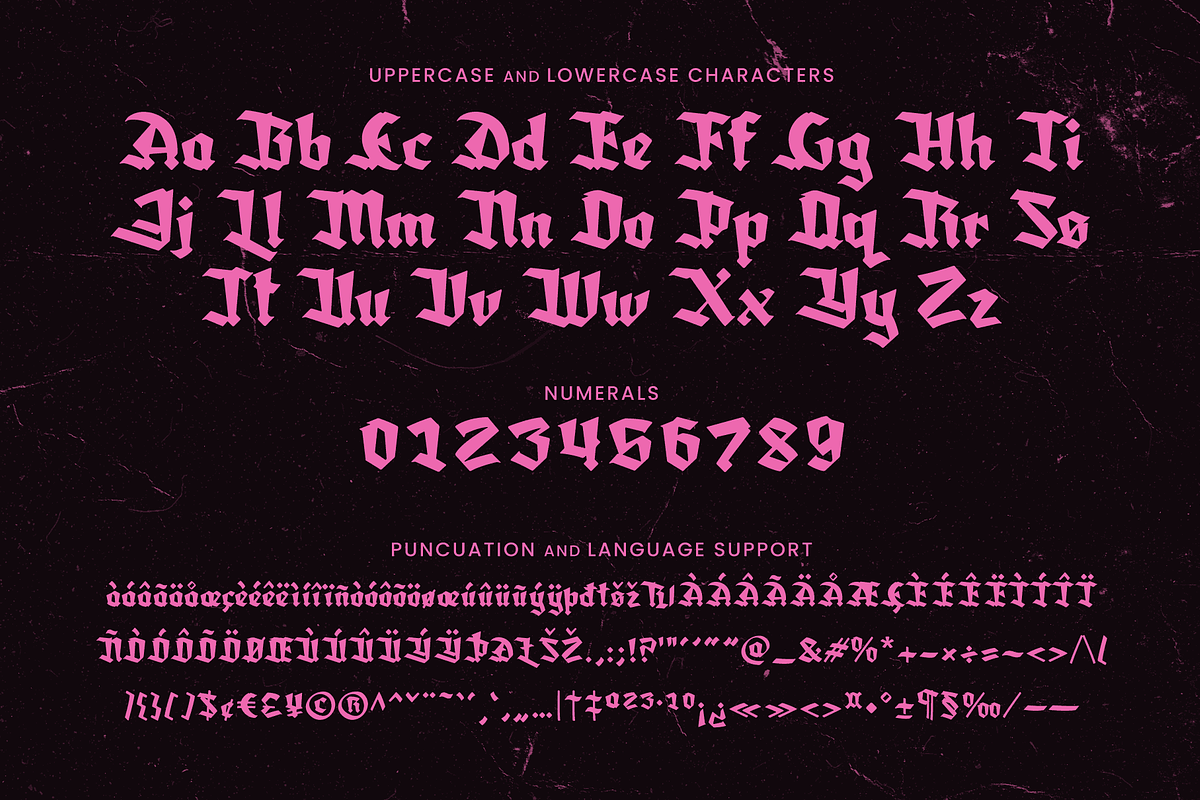 Amortem - Gothic Blackletter Font, a Blackletter Font by Wingsart Studio (Photo 3 of 15)