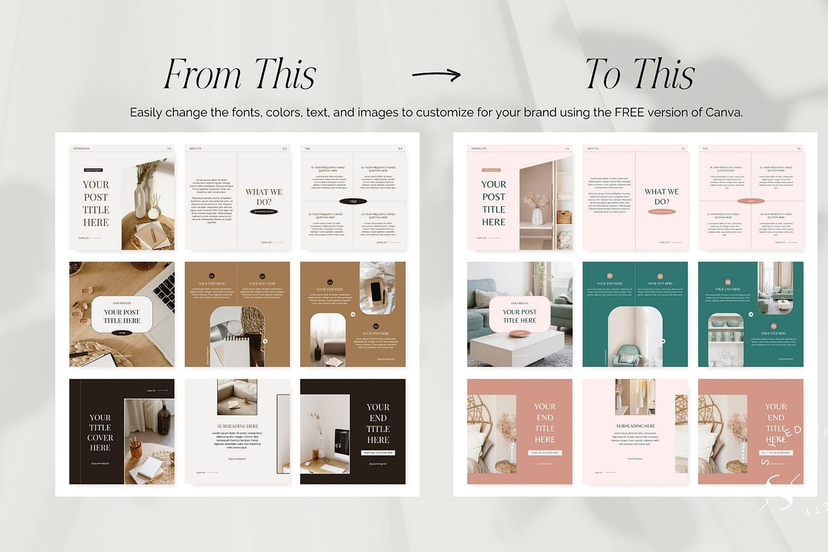 Modern Instagram Carousel Templates, a Social Media Template by Styled ...