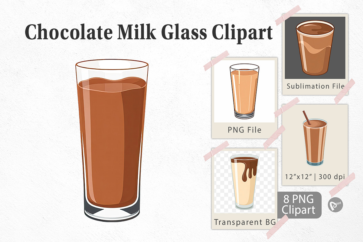 Chocolate Milk Glass Clipart, a Graphic by Artnoy (Photo 1 of 5)