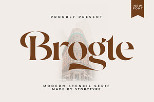 Brogte Modern Stencil Serif Font