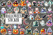 Halloween Sticker Png Bundle, an Illustration by Designworld (Thumbnail 1 of 6)