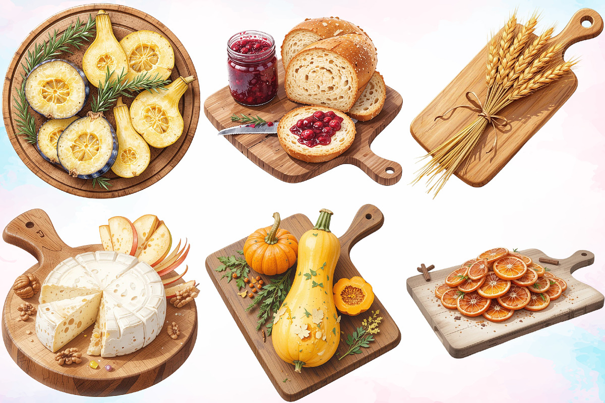 Watercolor Autumn Cutting Board PNG, a Seasonal Illustration by Canvas Craft (Photo 5 of 8)