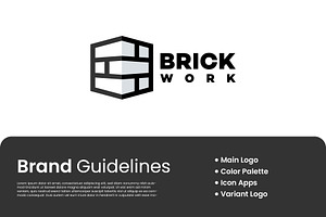 Modern Brick logo, Brick Work simple, a Branding & Logo Template by Lucky Creative