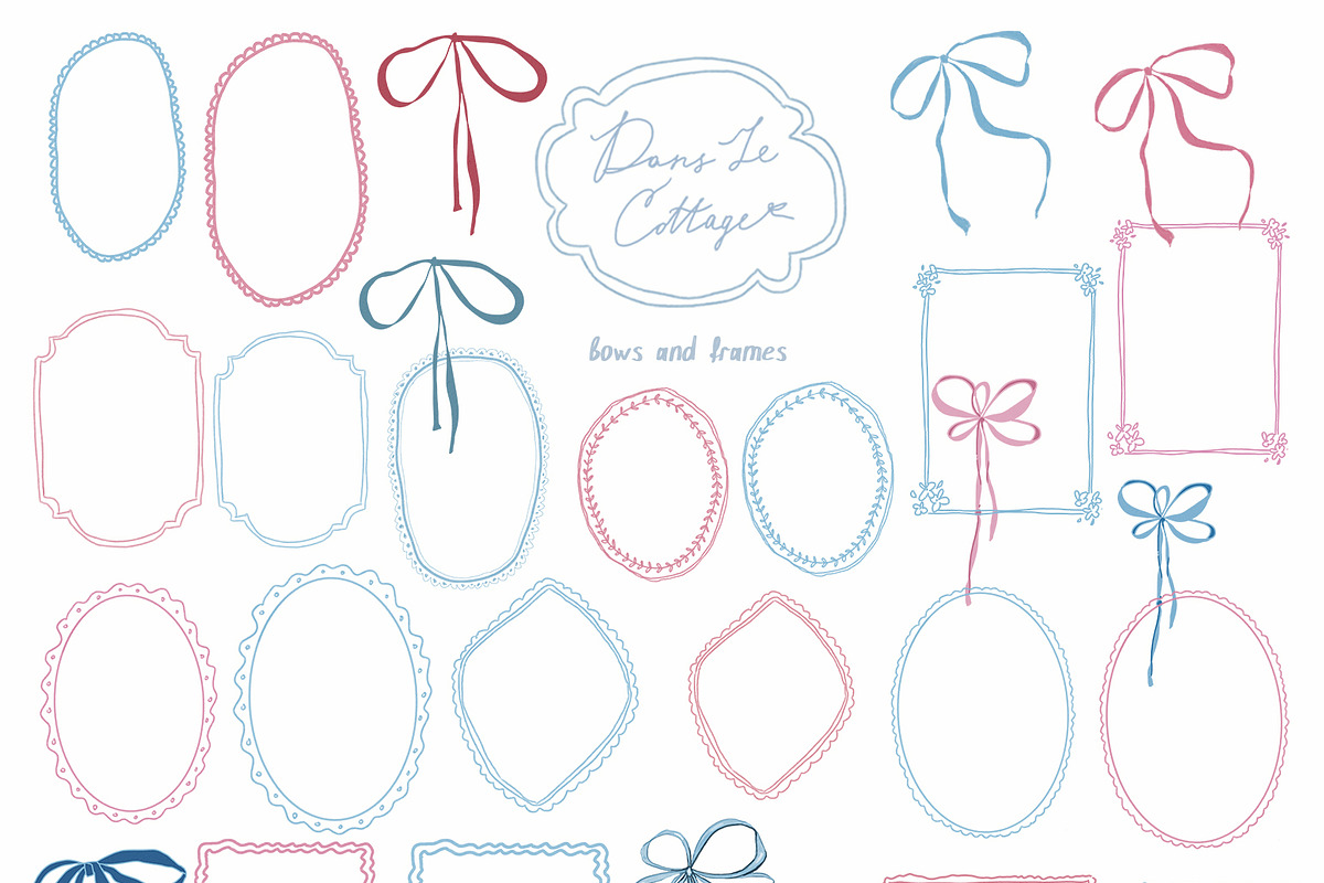 Cottagecore Clipart Frames Posters, a Decorative Illustration by whiteheartdesign (Photo 13 of 21)