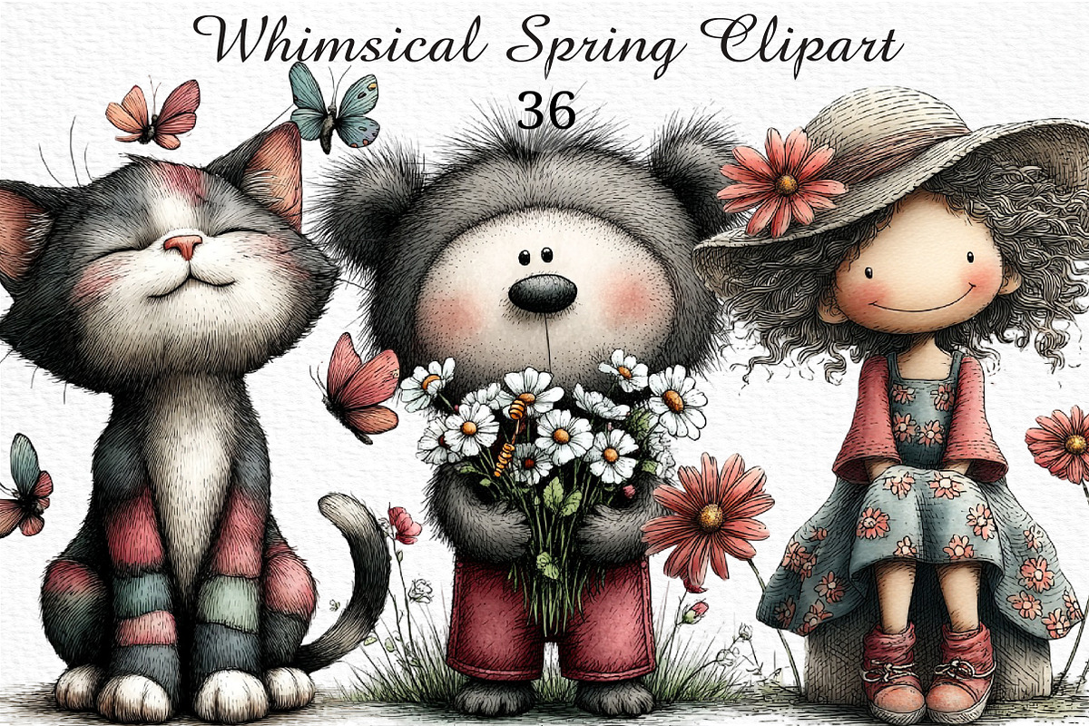 Whimsical Spring Clipart, an Illustration by Craft Nest (Photo 1 of 11)