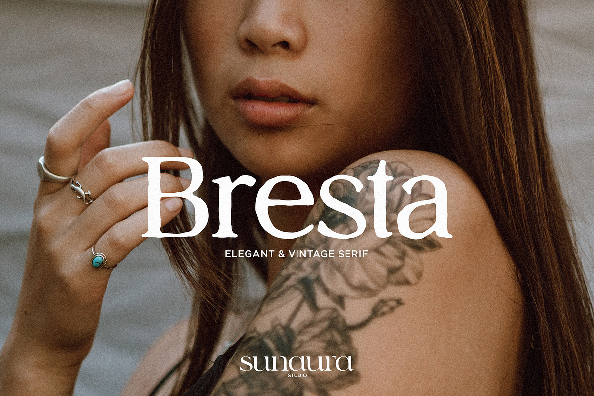 Bresta - Vintage & Elegant Serif, a Serif Font by Schrifted Type