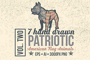 7 Hand Drawn Patriotic Animals Vol 2, an Animal Illustration by Phosphorus Design Co. (Thumbnail 1 of 4)