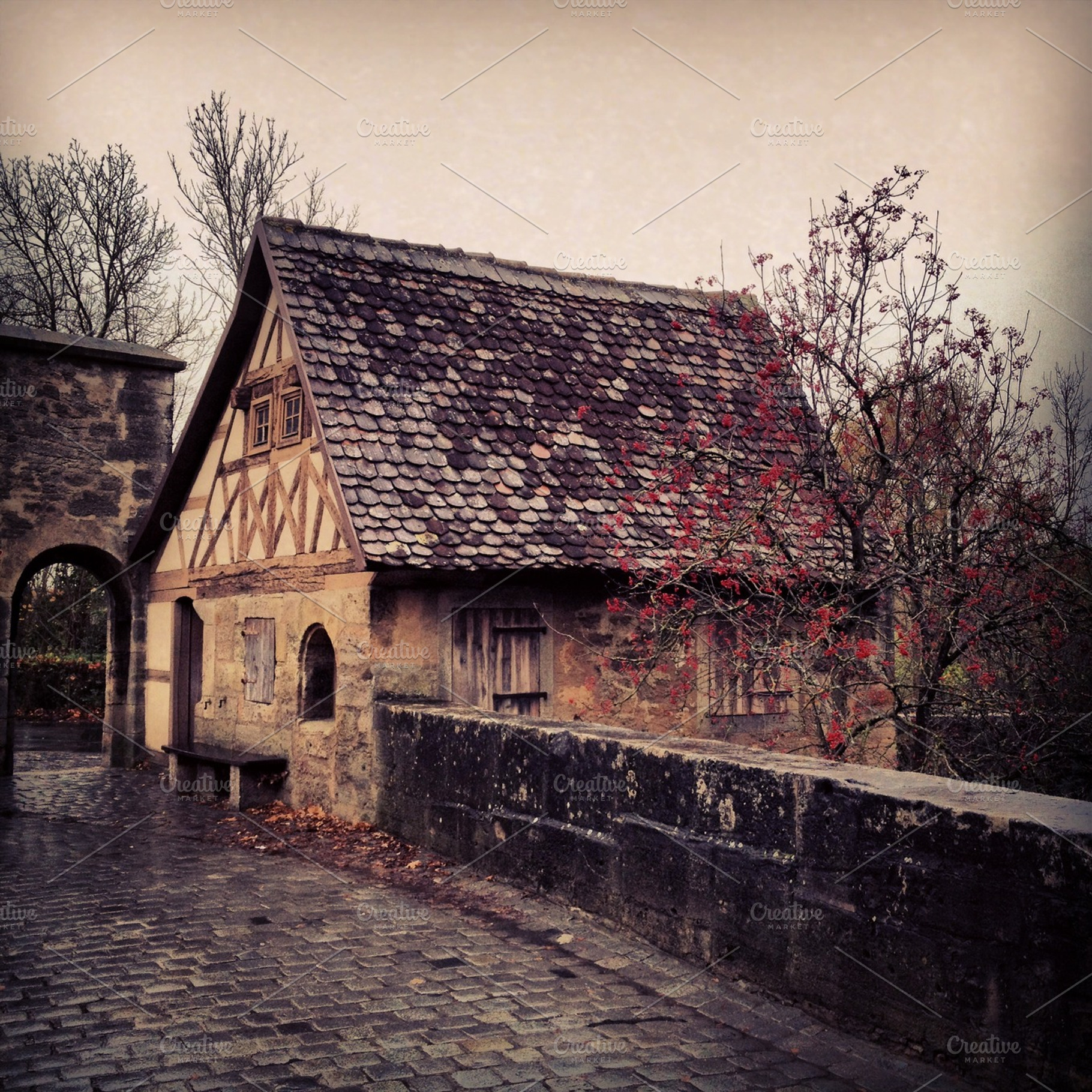 Medieval cottage in regensburg containing medieval, cottage, and red