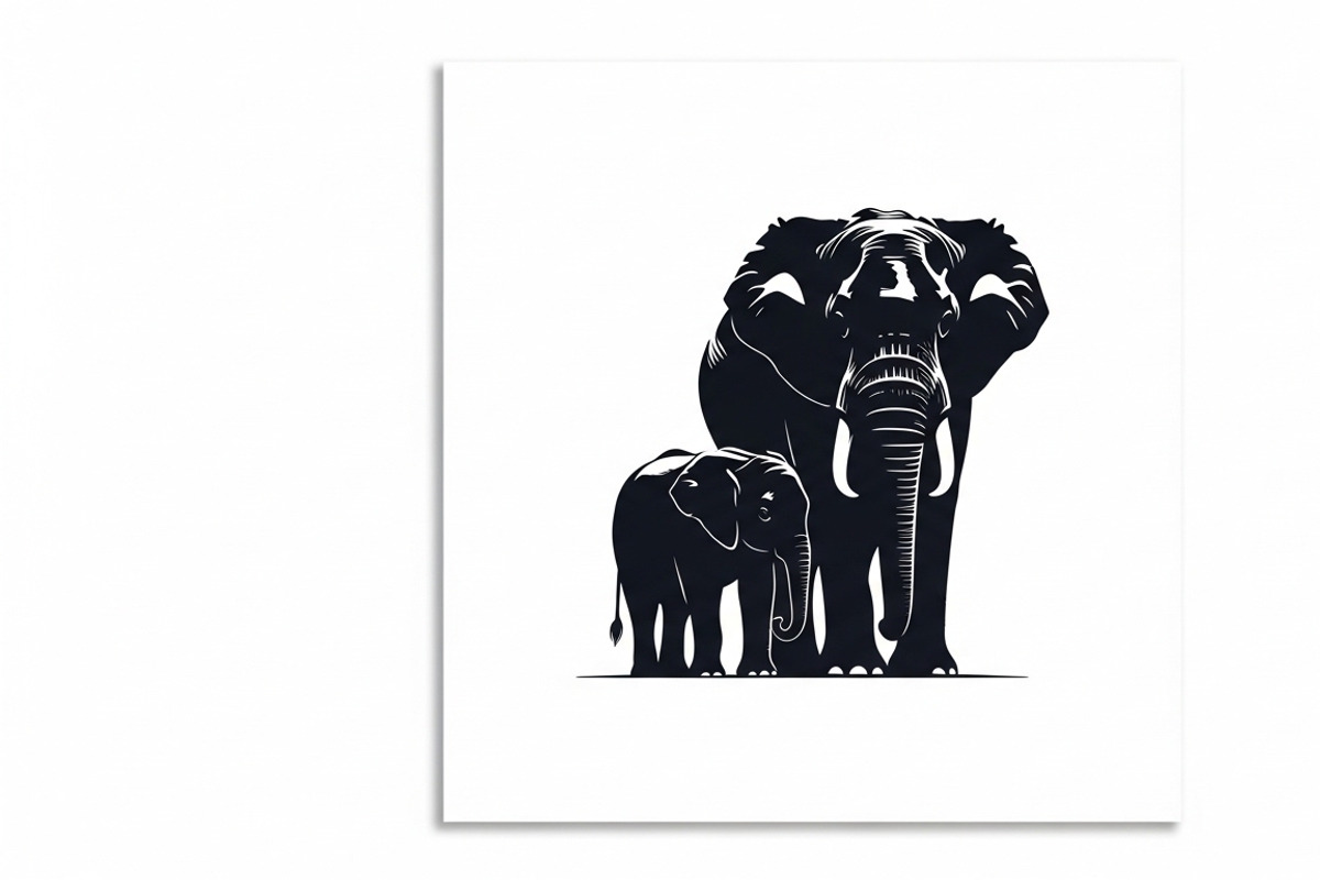 elephant family silhouette design, an Illustration by Amazin_art (Photo 33 of 51)