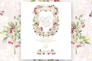 Elegant Cherry Crest Watercolor png