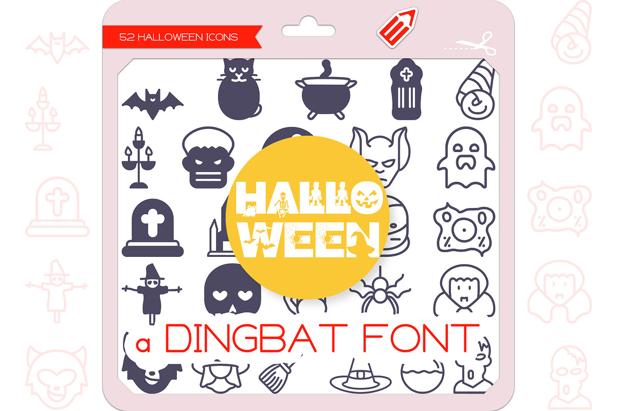 Halloween Icons - Dingbat Font, a Symbol Font by WADLEN (Photo 1 of 7)