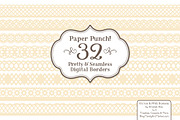 Cream Lace Clipart Borders, an Illustration by Amanda Ilkov (Thumbnail 1 of 5)